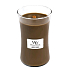 WoodWick Amber & Incense - Ambergris and incense scented candle with wooden wick and lid glass large 609 g