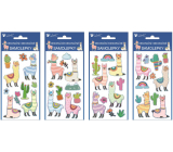 Holographic llama stickers 8 x 18.5 cm 1 piece random selection