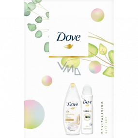 Dove Nourishing Revitalizing Silk Shower Gel for Women 250 ml + Invisible Dry Clean Touch antiperspirant spray 150 ml, cosmetic set