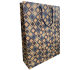 Nekupto Gift kraft bag 37 x 28 x 10 cm Blue squares 632 KHL