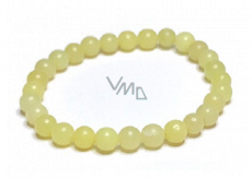 Jade yellow bracelet elastic natural stone, ball 6 mm / 16 - 17 cm