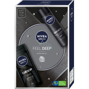 Nivea Men Feel Deep antiperspirant deodorant spray 150 ml + Deep shower gel for body, hair and face 250 ml, cosmetic set for men