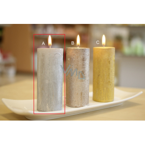 Lima Rustic Metal silver candle cylinder 50 x 120 mm 1 piece