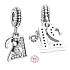 Charm Sterling silver 925 21 years of love, 2in1 anniversary bracelet pendant