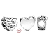 Charm Sterling silver 925 Heart with bow in love, bead on bracelet love