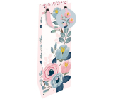 Nekupto Paper gift bag for bottle 12,5 x 32,5 x 8 cm Flowers