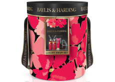 Baylis & Harding Cherry blossom shower cream 300 ml + body lotion 200 ml + bath foam 300 ml + bath sponge, cosmetic set for women