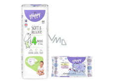 Bella Happy Maxi 4 8 - 18 kg baby diaper panties 44 pieces + Bella wet wipes for babies 10 pieces
