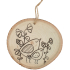 Wooden decoration for hanging with birds 10 cm