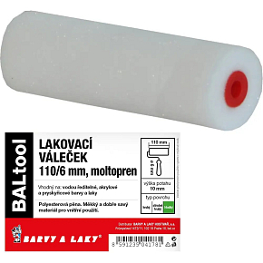 BARVY A LAKY HOSTIVAŘ Moltopren painting roller for holder 6 mm, 100 mm BARVY A LAKY HOSTIVAŘ Moltopren painting roller for holder 6 mm, 100 mm