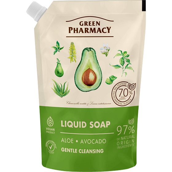 Green Pharmacy Aloe and Avocado Liquid Soap Refill 460 ml