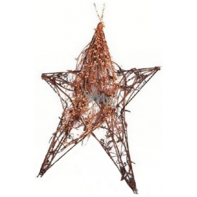 Wicker star with beads 27 cm