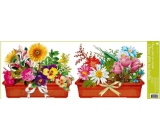 Window foil without glue strip box flowers two boxes 60 x 22.5 cm