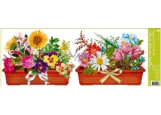 Window foil without glue strip box flowers two boxes 60 x 22.5 cm