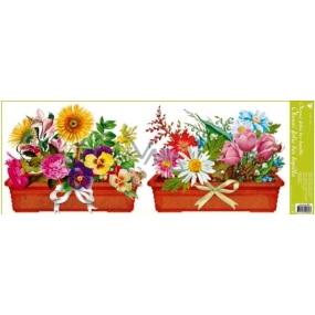 Window foil without glue strip box flowers two boxes 60 x 22.5 cm