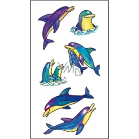 Tattoo colored dolphins 16.5 x 10.5 cm