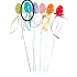 Plastic egg with polka dots blue recess 4 cm + skewers