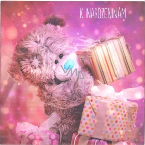 Me to You 3D Birthday Greeting Card, Teddy Bear with Gifts 15.5 x 15.5 cm