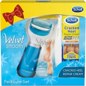 Scholl Velvet Smooth electric foot file + Cracked Heel cream for cracked heels 60 ml, cosmetic set