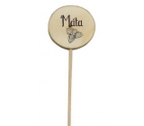 Bohemia Gifts Wooden Herb Marker with Print - Mint, circle diameter is 5 - 8 cm