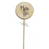 Bohemia Gifts Wooden Herb Marker with Print - Mint, circle diameter is 5 - 8 cm