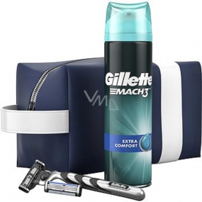 Gillette Mach3 shaver + spare head 2 pieces + Comfort shaving gel 200 ml + etue cosmetic set for men