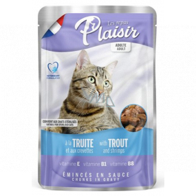 Plaisir Cat with trout and shrimp complete cat food pouch 100 g