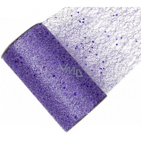Ribbon net with glitter purple 15 cm x 2.7 m