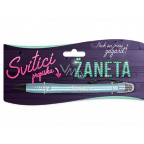 Nekupto Glowing pen with the name Žaneta, touch tool controller 15 cm