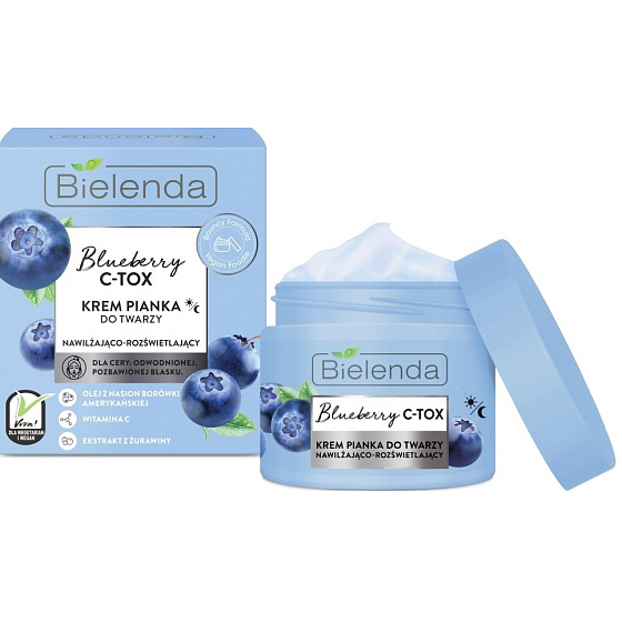 Bielenda Blueberry C-Tox Moisturizing and Illuminating Face Cream Foam Day/Night 40 g