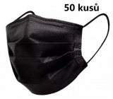 Veil 4 layers protective medical non-woven disposable, low breathing resistance 50 pieces black