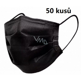 Veil 4 layers protective medical non-woven disposable, low breathing resistance 50 pieces black