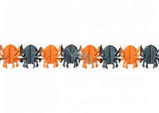 Halloween garland spider orange, black 400 x 17 cm