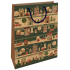 Nekupto Gift kraft bag 37 x 28 x 10 cm Christmas houses, little car