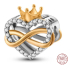 Sterling Silver 925 Queen of Hearts - Infinity and Heart with Crown, Love Bracelet Bead