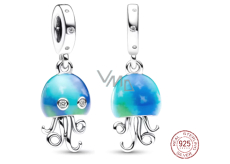 Charm Sterling silver 925 Thermo - Jellyfish changing colors, animal bracelet pendant