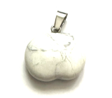 Magnesite / Howlit Apple of Knowledge pendant natural stone 1,5 cm, cleansing stone