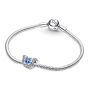 Charm Sterling silver 925 Blue shimmering butterfly bead on animal bracelet