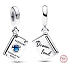 Charm Sterling silver 925 Passport with cubic zirconia, openable travel bracelet pendant