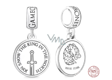 Charm Sterling silver 925 Game of Thrones Jon Snow, bracelet pendant, movie