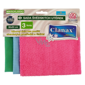 Clanax Swedish towel microfiber, mix of colours 30 x 30 cm 3 pieces