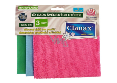 Clanax Swedish towel microfiber, mix of colours 30 x 30 cm 3 pieces