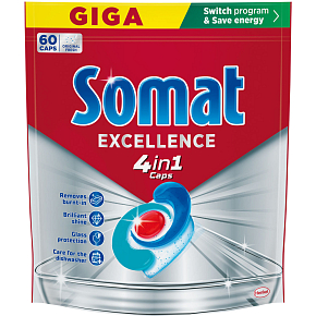 Somat Dishwasher Tablets Excellence 4in1 60 pcs