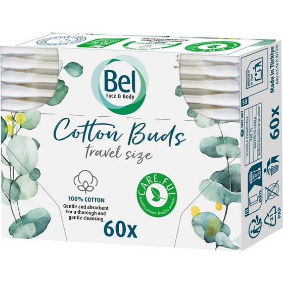 Bel Cotton Travel Cotton Swabs 60 pcs