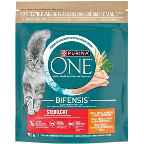Purina ONE Bifensis Sterilised cat food with chicken and wheat, 750 g Purina ONE Bifensis Sterilised cat food with chicken and wheat, 750 g