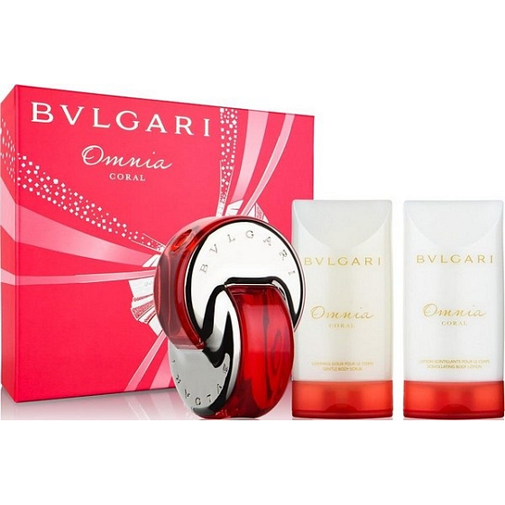 Bvlgari Omnia Coral EdT 40 ml Eau de Toilette + 75 ml Body Lotion + 75 ml Body Scrub for Women Gift Set