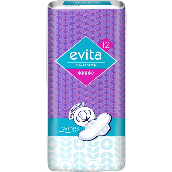 Evita Normal Wings sanitary pads with wings 12 pieces