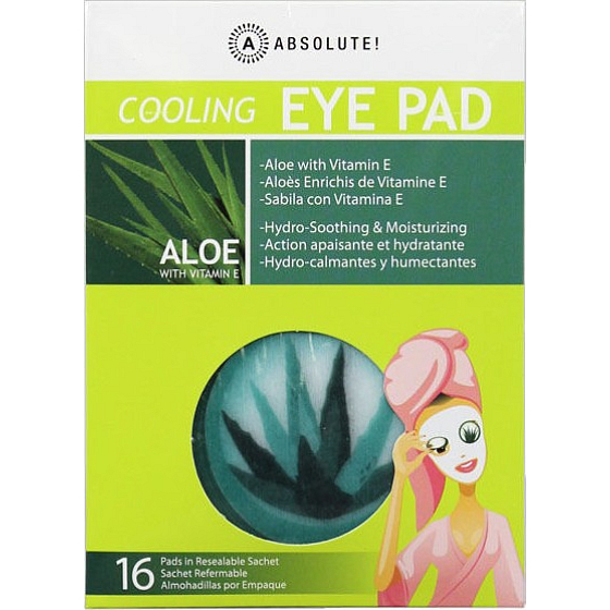 Absolute New York Cooling Eye Pad Aloe with Vitamin E Cooling Eye Pads 16 pieces