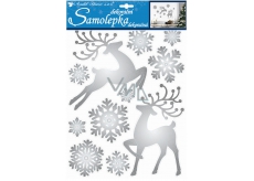 Room Decor Stickers deer and shiny silver flakes 35 x 27,5 cm