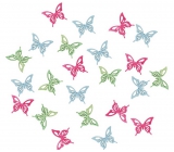 Butterflies wooden green, blue, pink 2 cm 24 pieces